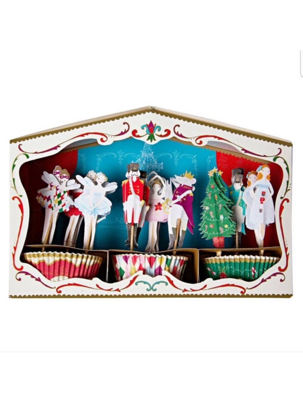 Meri Meri Nutcracker Ballet Set of 36 Cupcake Cases and Toppers